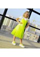 Платье сердце  и сетка лимон NEON лимон